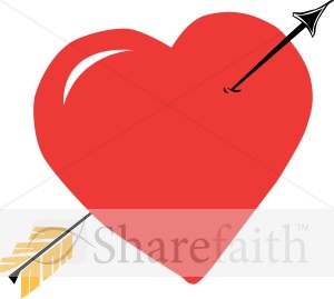 Red Valentine S Cupid Heart   Valentines Day Clipart
