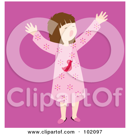 Royalty Free  Rf  Clipart Illustration Of A Sleepy Girl Holding Her