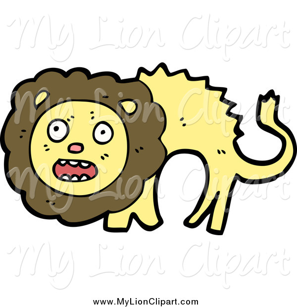 Scared Yellow And Brown Lion Lion Clip Art Lineartestpilot