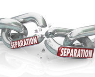 Separation Chain Links Break Apart Dividing Pulling Away Royalty Free