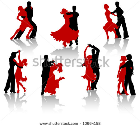 Silhouettes Of The Pairs Dancing Ballroom Dances  Tango Latin Dances    