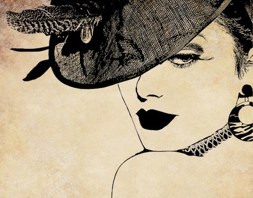Woman Wearing Fancy Hat Png Clip Art Digital Image Download Glamorous