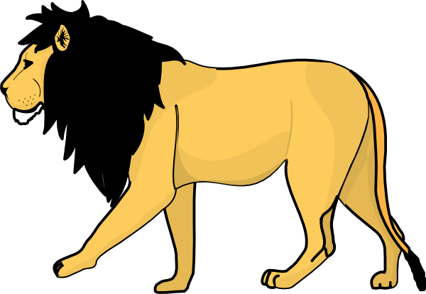 Yellow Lion With Black Mane Clip Art At Clker Com   Vector Clip Art