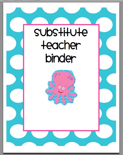 Binder Set For All Of The Sections In My Substitute Teacher Binder