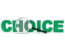 Choice Word Shows Choices Uncertain Or Options Stock Image