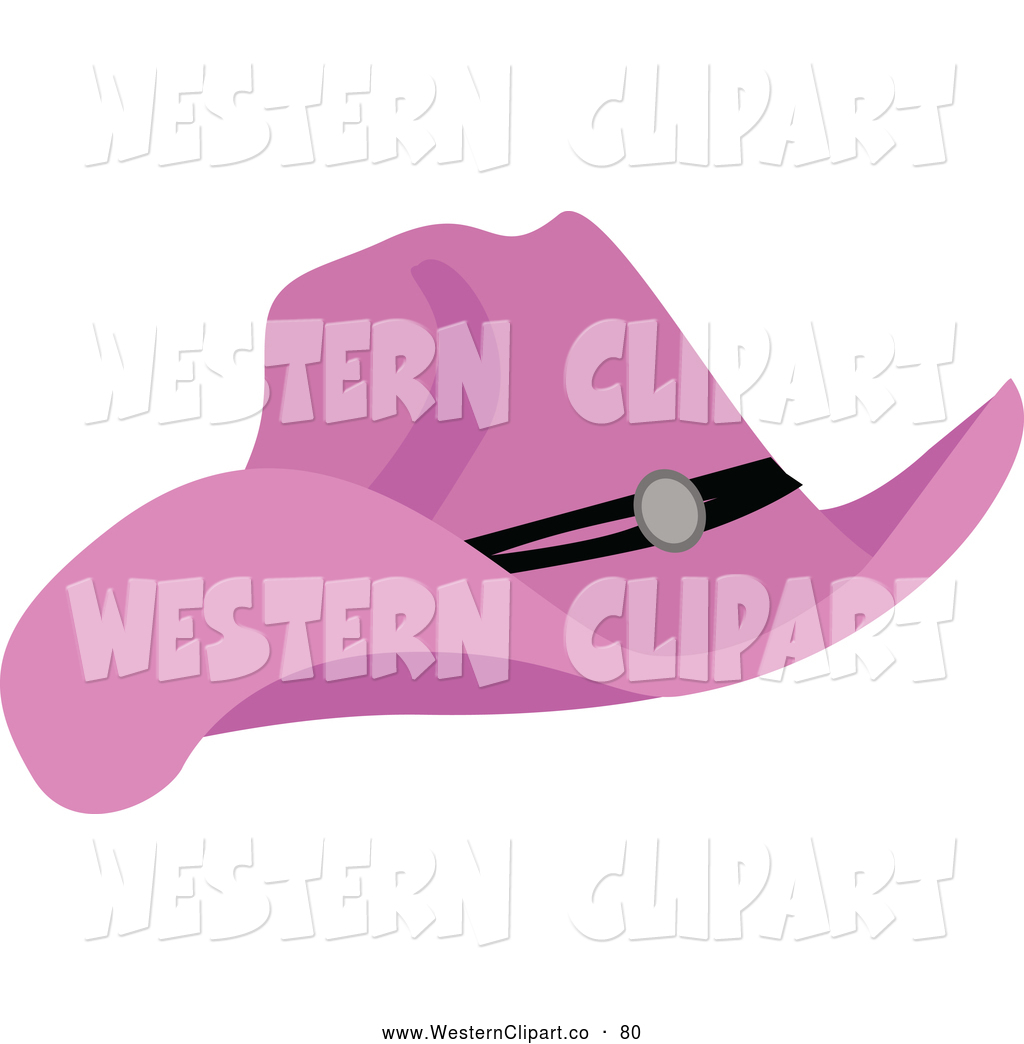 Clip Art Of A Neon Pink Cowgirl Hat With A Black Band By Peachidesigns