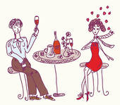 Coffee Date Illustrations And Clipart