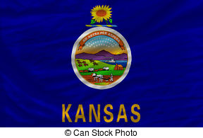Complete Flag Of Us State Of Kansas Covers Whole Frame Waved