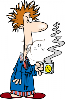    Free Clipart Image  Cartoon Of A Man Morning Breath Having A Bad Day