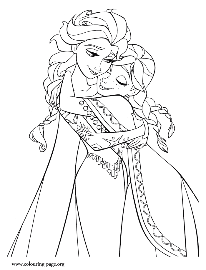 In This Beautiful Coloring Sheet The Sisters Anna And Elsa Are    