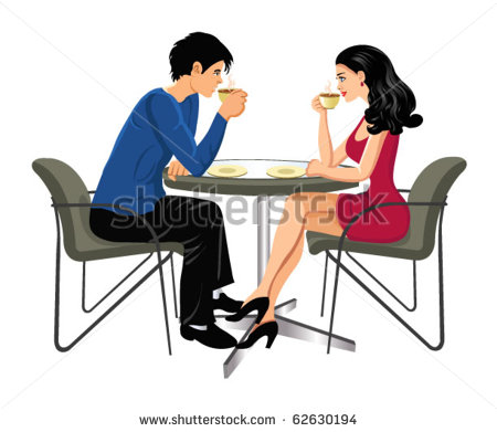 Man And Woman Drinking Coffee Stock Vector Illustration 62630194