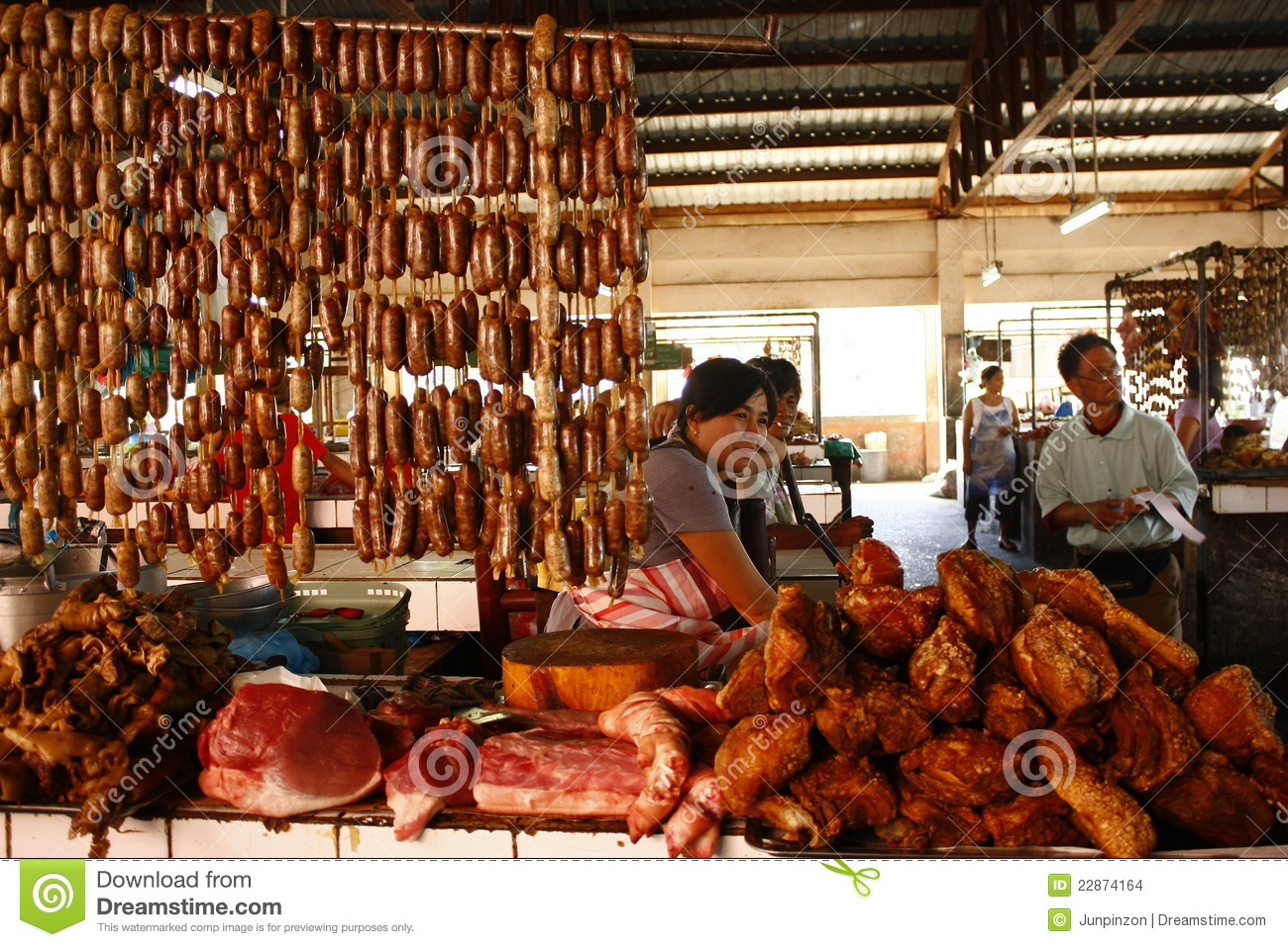 Meat Market Vendor Editorial Stock Image   Image  22874164