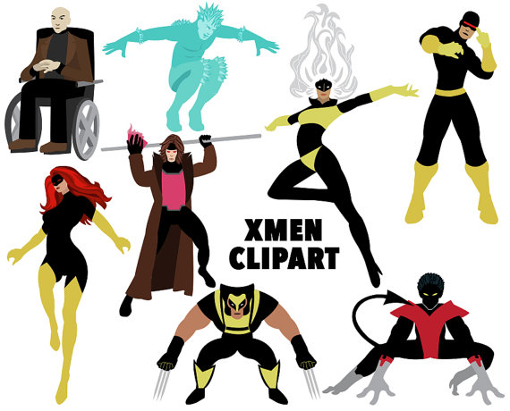 Men Clipart 8 Super Hero Images Jean Grey Nightcrawler Storm    