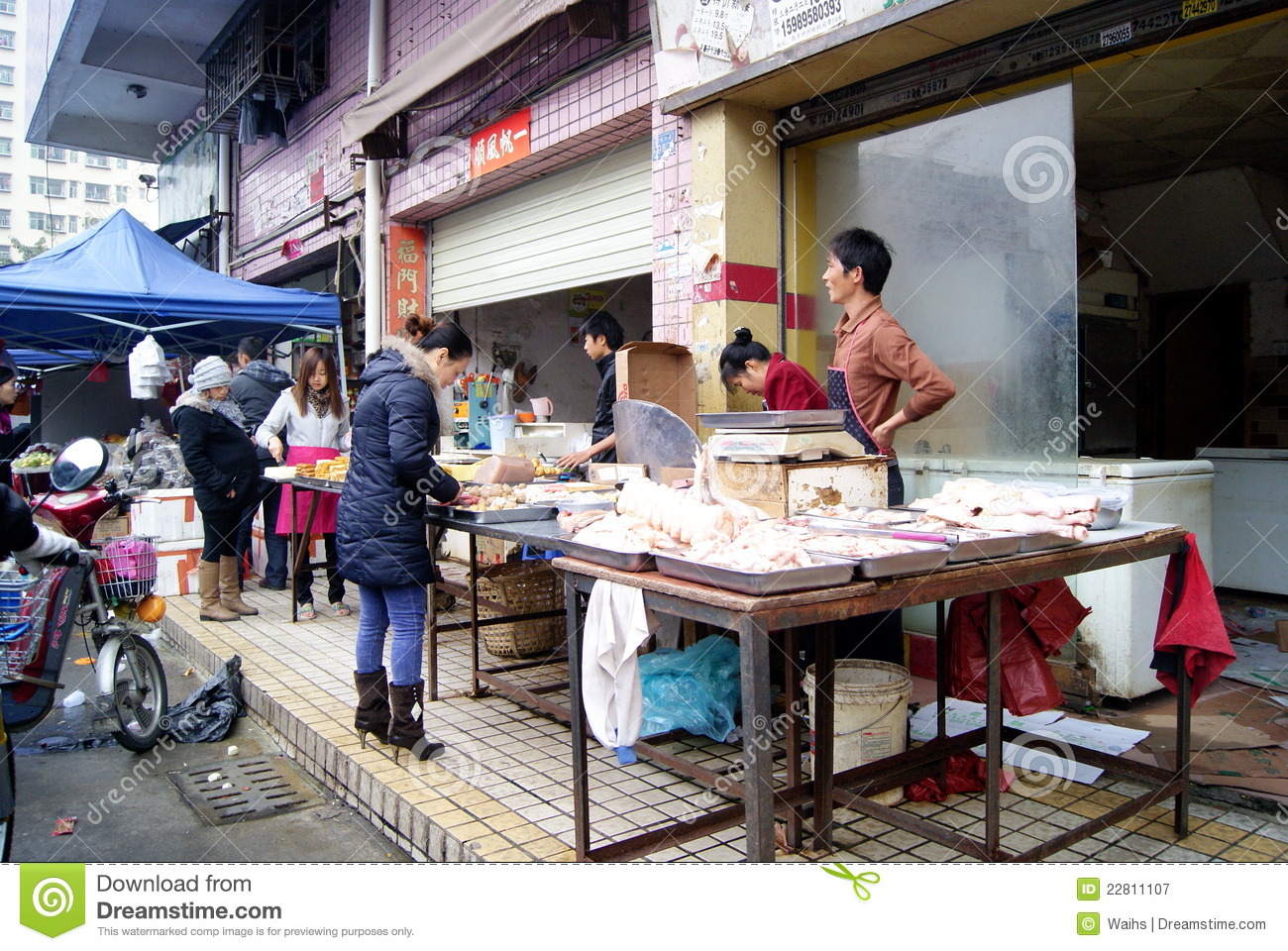 On January 12 2012 Shenzhen Xixiang Meat Market  Have A Lot Of Meat