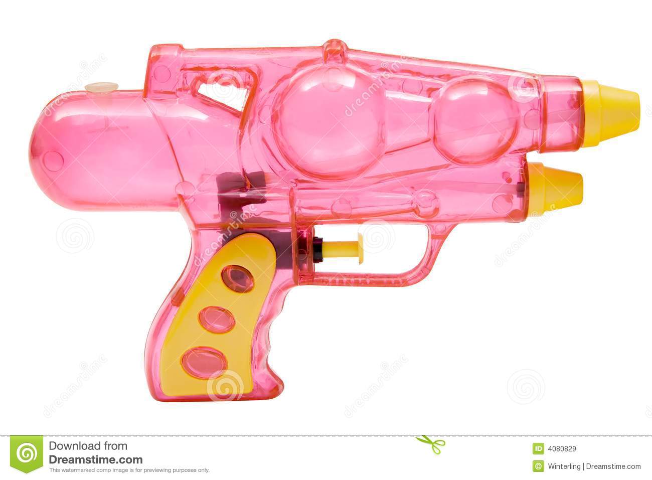 Plastic Water Pistol Isolated On A White Background