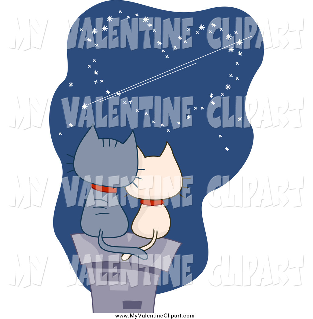 Preview  Valentine Clipart Of A Valentine Cat Couple Star Gazing    