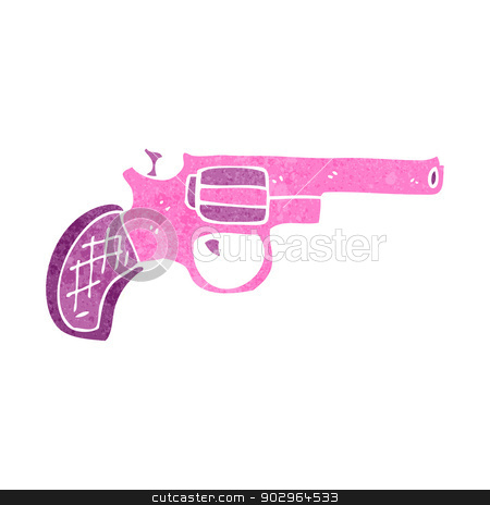 Retro Cartoon Pink Pistol Stock Vector Clipart By Lineartestpilot