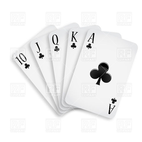 Royal Flush Clubs 9775 Download Royalty Free Vector Clipart  Eps