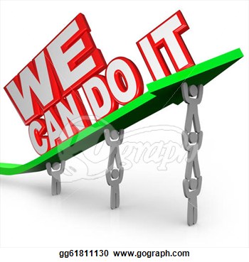 Stock Illustration   We Can Do It Team People Work Together Lifting