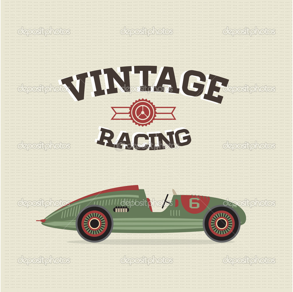 Vector Vintage Sport Racing Cars   Stock Vector   Vectorpro