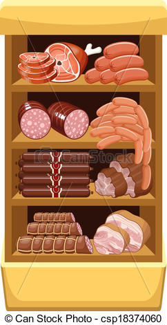 With Meat Products Meat Market Vector Csp18374060   Search Clipart