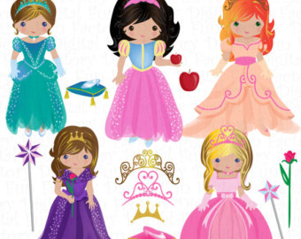 14 Piece Pretty Princesses Fancy Dresses Clip Art Set Cute Clipart