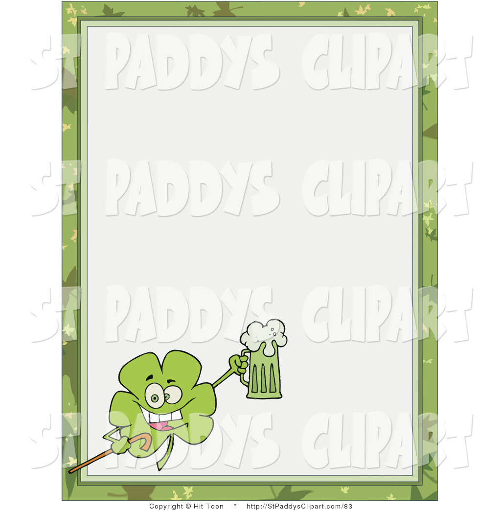 Art Of A St Patricks Day Beer And Shamrock Border By Hit Toon    83