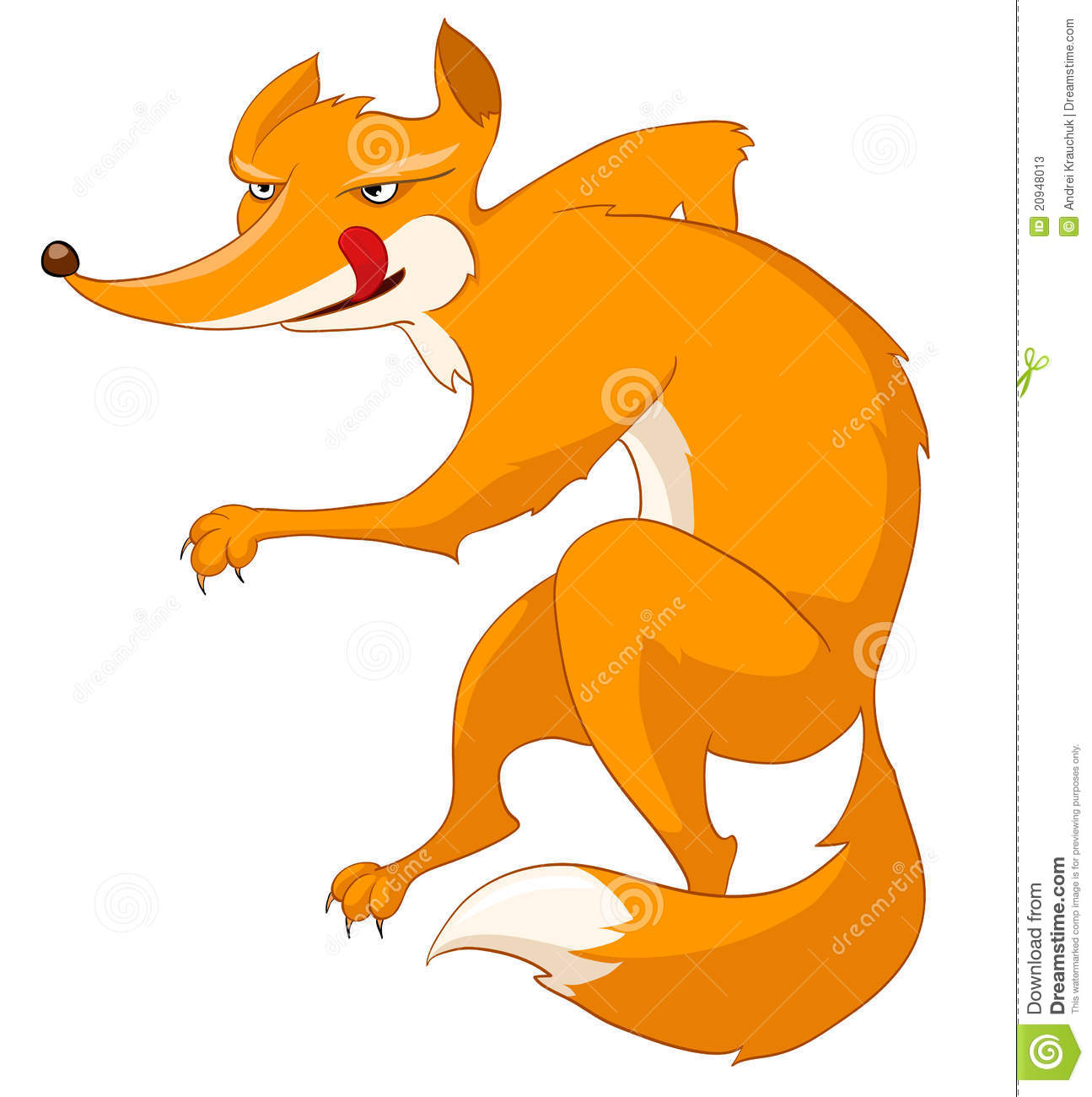 Cartoon Character Fox Isolated On White Background  Vector