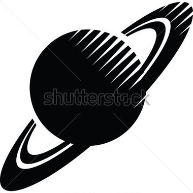     Cartoon Icon Silhouette Of The Ringed Planet Stock Vector   Clipart Me