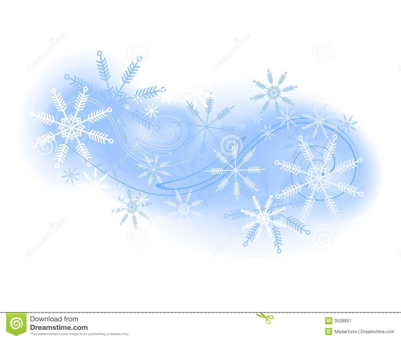 Clip Art Illustration Featuring Soft Wispy Lines Representing Winter