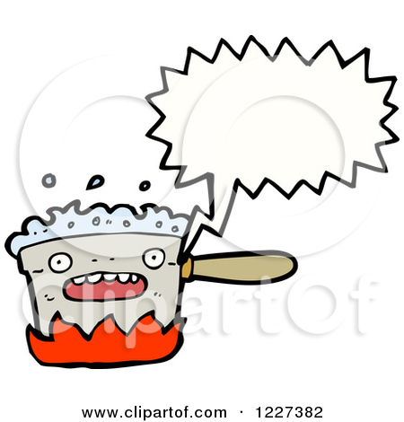 Clipart Of A Talking Boiling Pot   Royalty Free Vector Illustration By