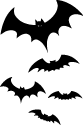 Halloween Clip Art Flying Bats Graphic