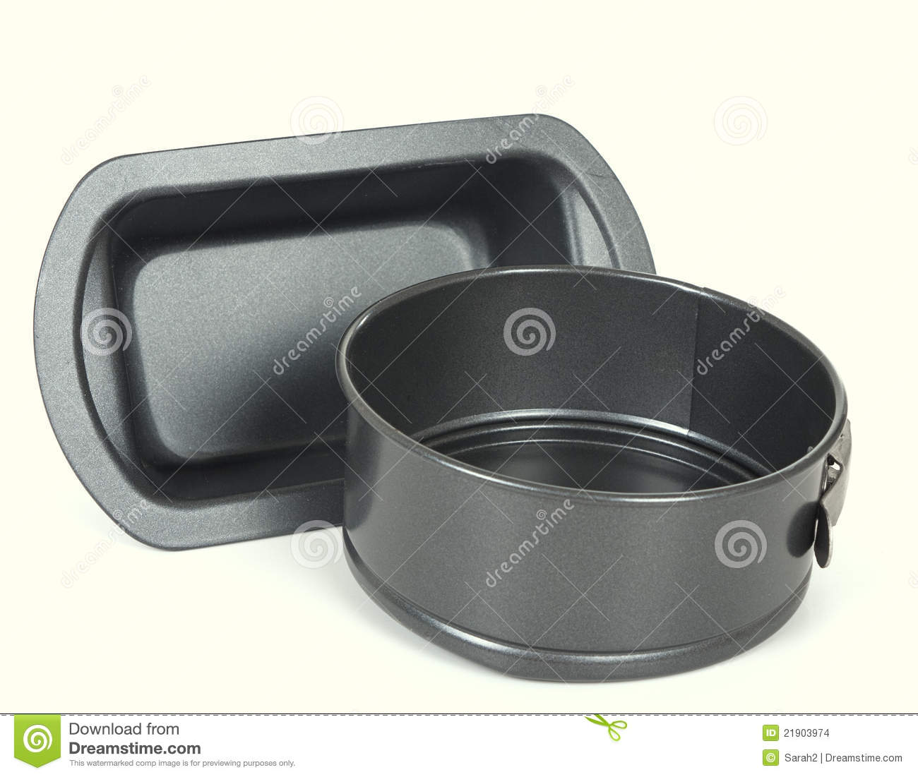 Home Baking Cake Tins Over White Stock Images   Image  21903974
