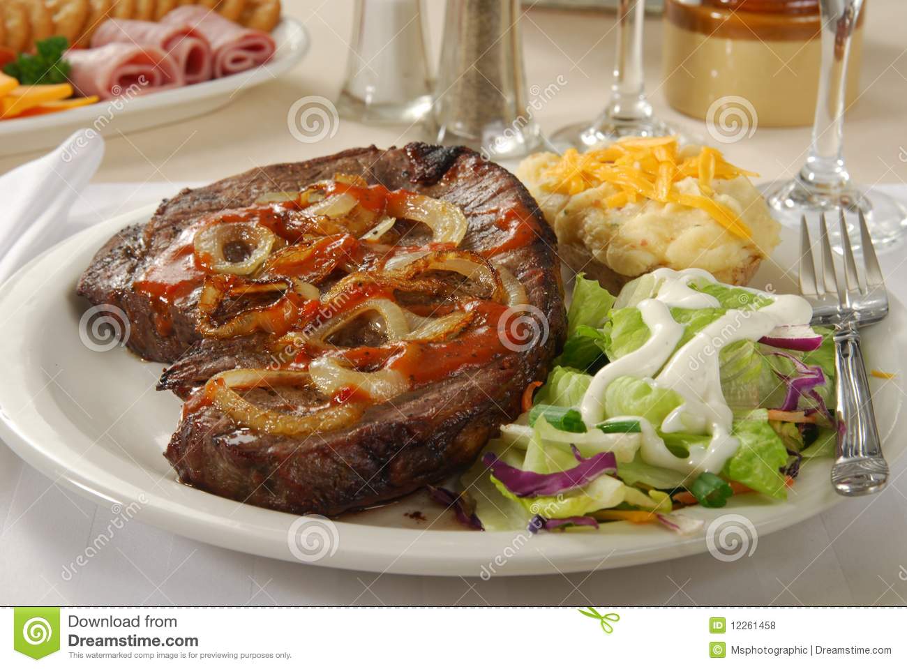 Large Steak Dinner Royalty Free Stock Photos   Image  12261458