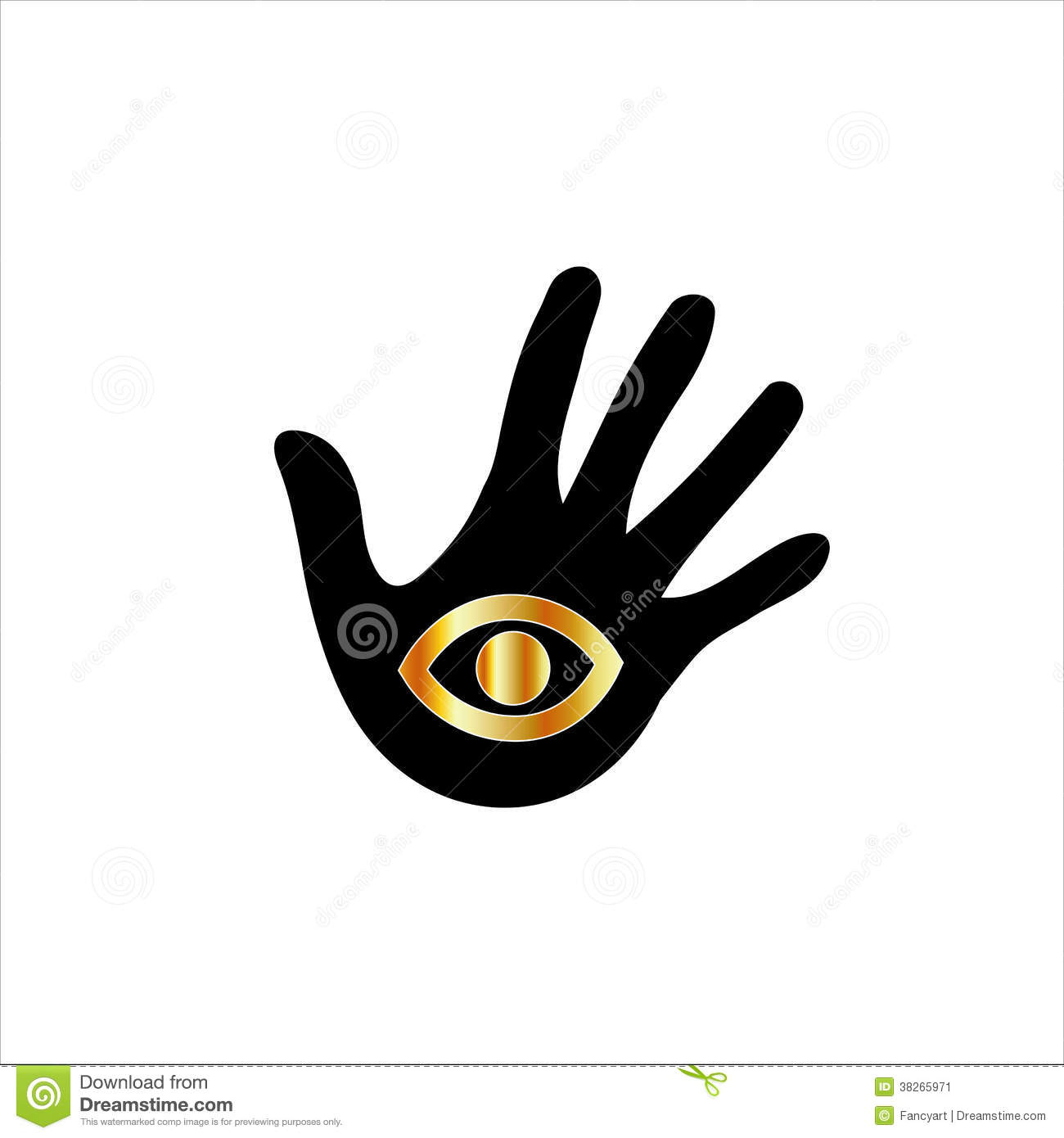 Logo For Psychic Or Mind Reader  Hand With Third Eye Stock Image