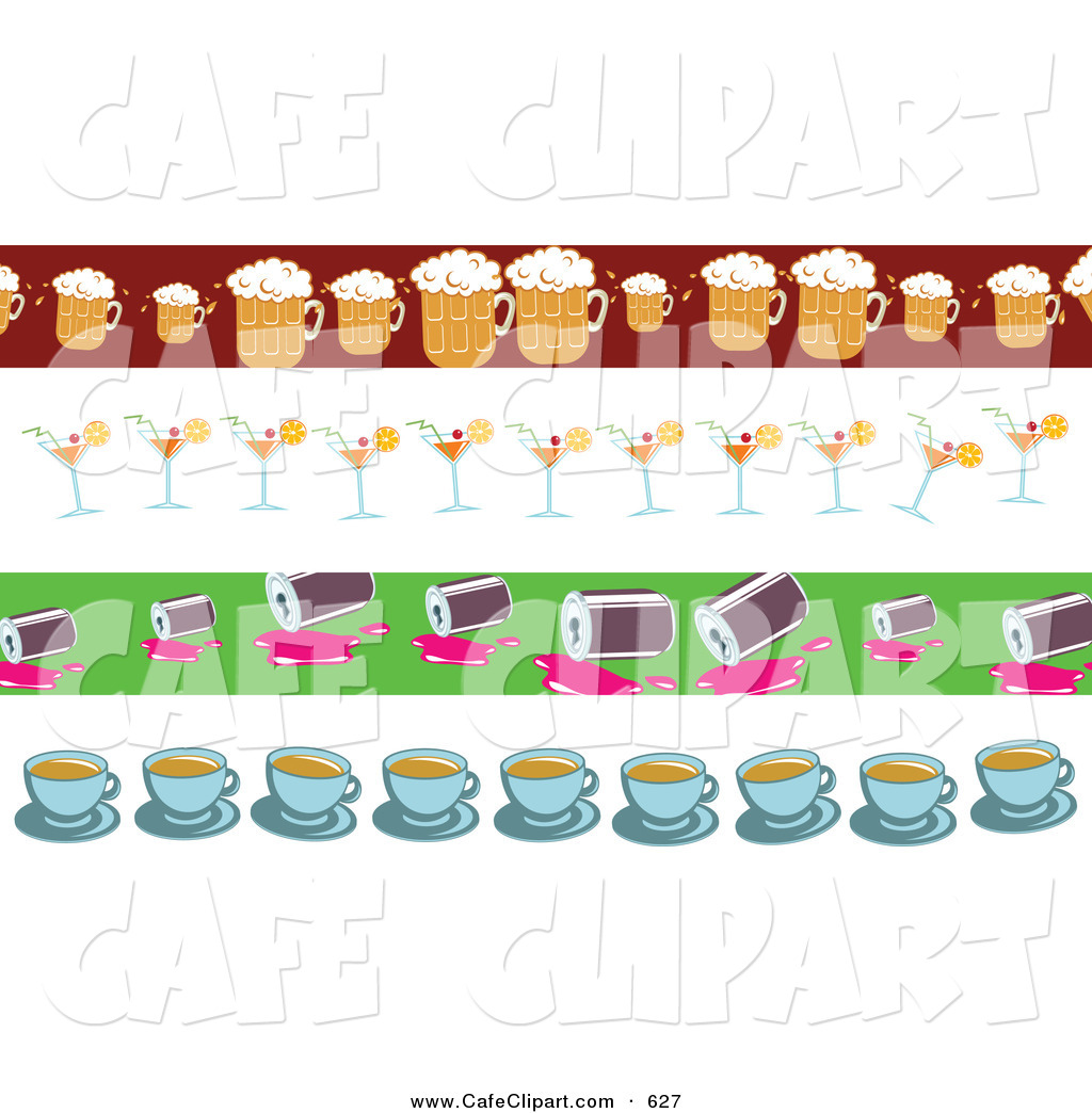 Of A Digital Set Of Four Of Beer Cocktail Soda And Coffee Borders