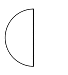 One Half Of A Circle  Vertical Left  