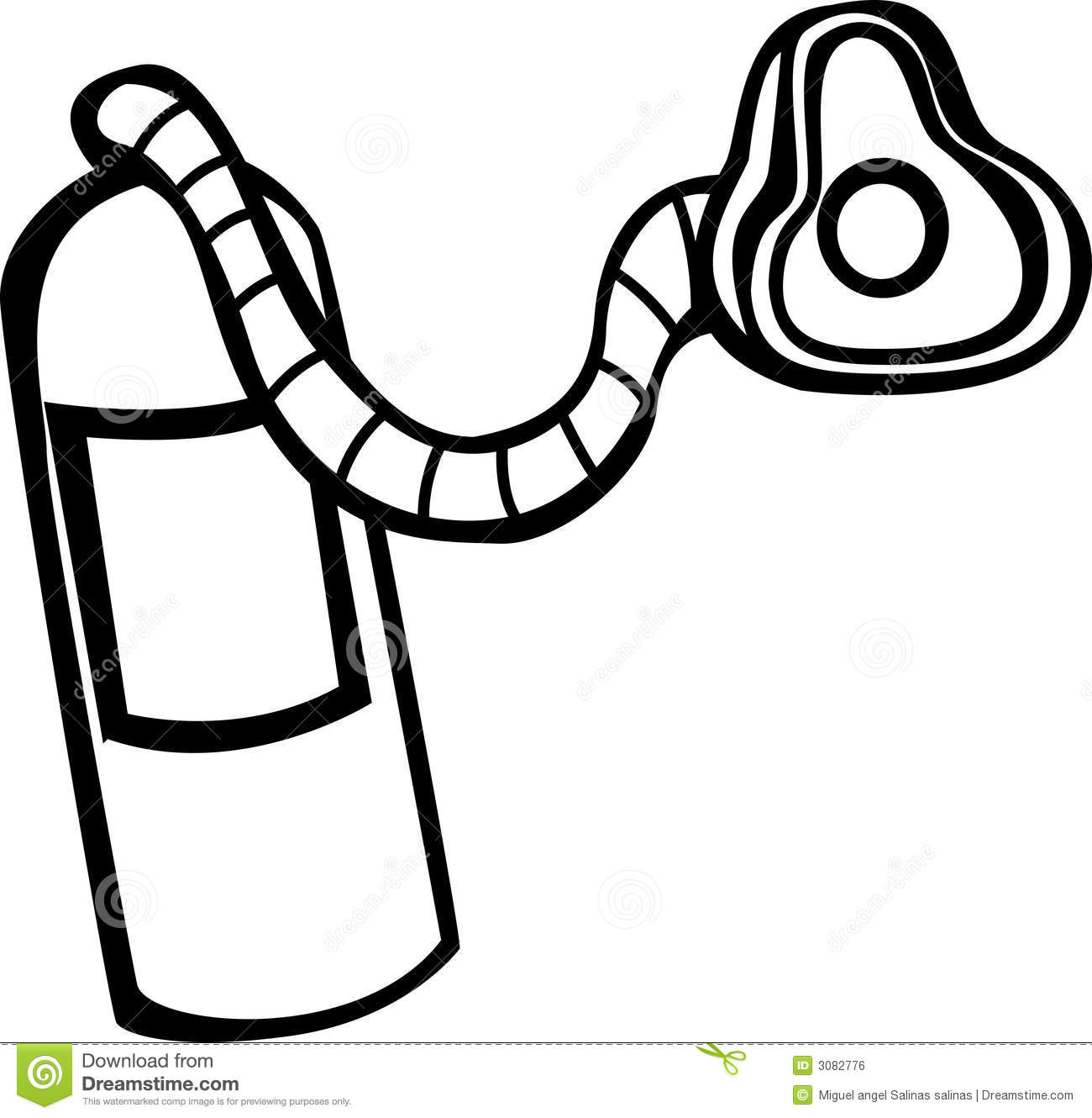 Oxygen Tank And Mask Vector Illustration Royalty Free Stock Image