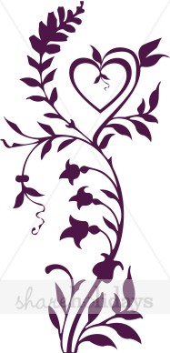Purple Heart Vine Clipart   Mother S Day Clipart