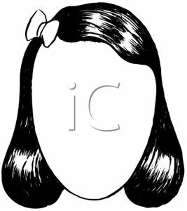 Retro Cartoon Of A Female Wig   Royalty Free Clipart Picture