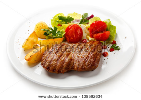 Steak And Potatoes Clipart Grilled Steak Baked Potatoes