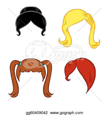 Stock Illustration   Wigs For Woman 2  Clipart Gg60409042   Gograph