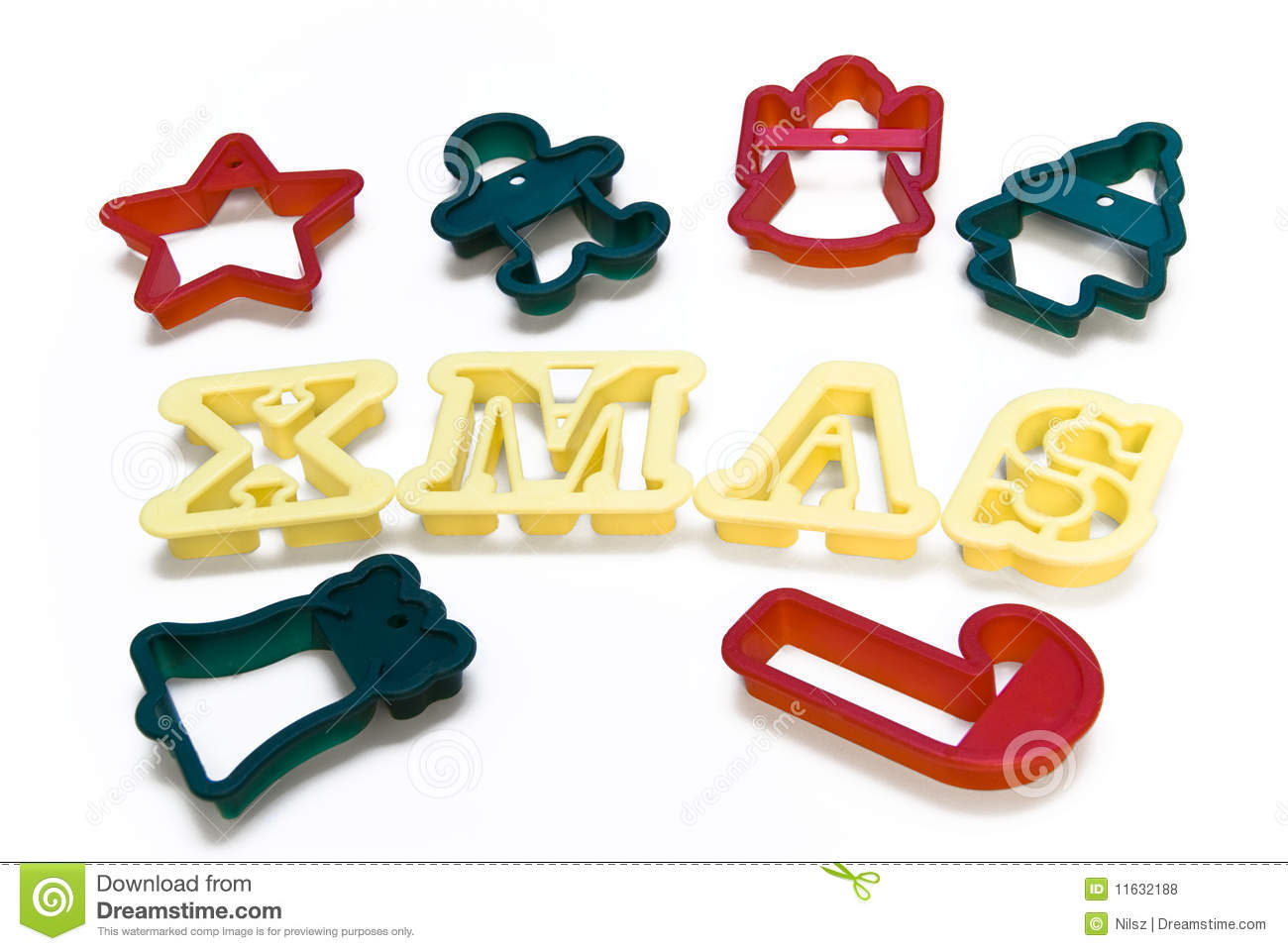 Writting Christmas With Baking Tins Royalty Free Stock Photos   Image