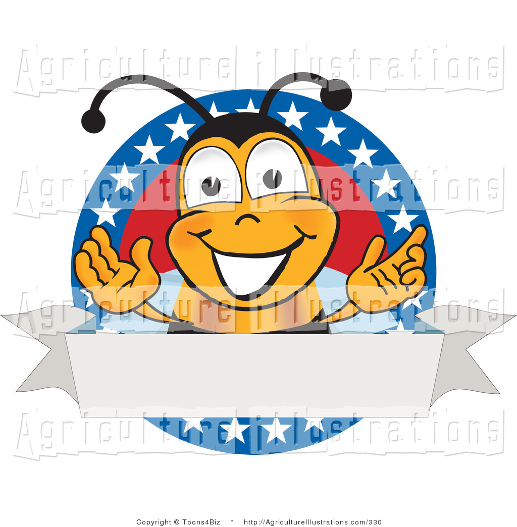 Agriculture Clipart Of A Smiling Bee Mascot Cartoon Character With    