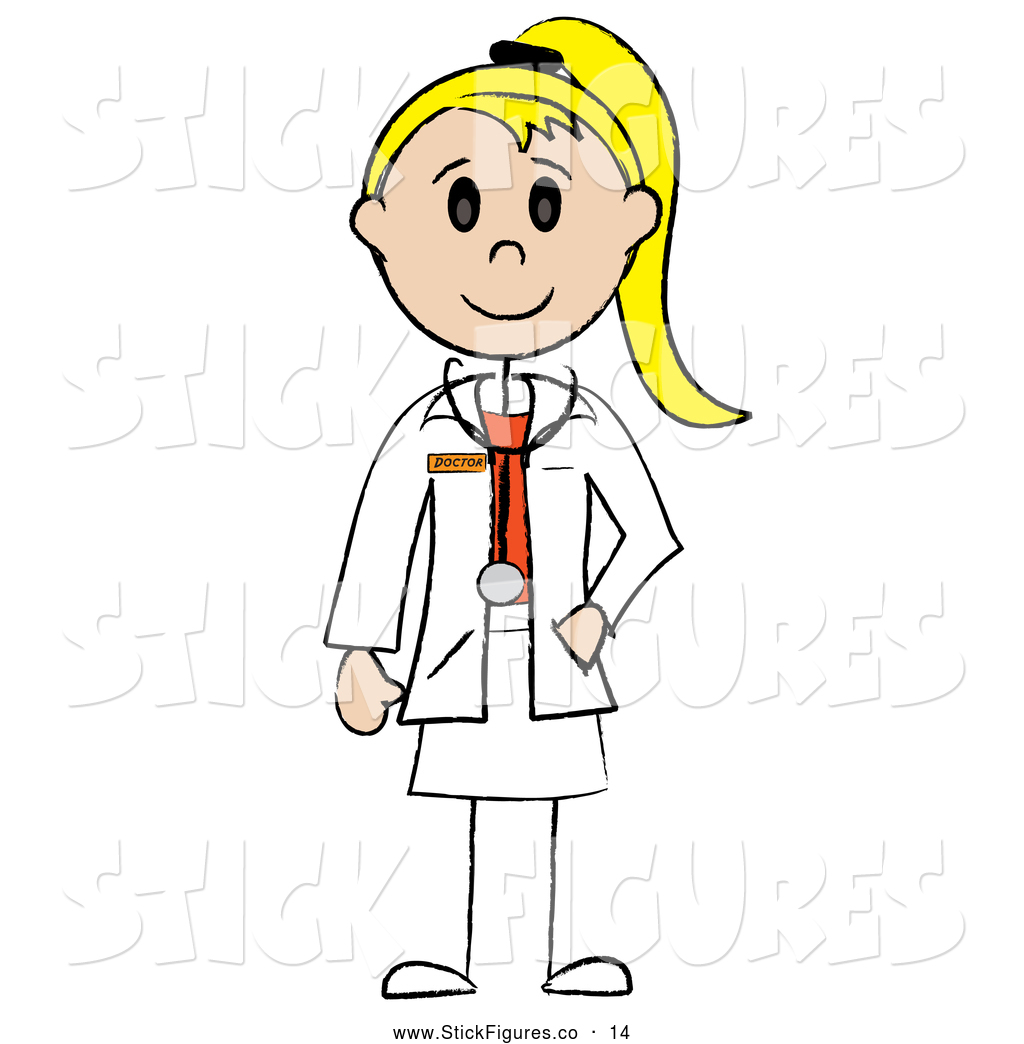     Blond Caucasian Stick Woman Doctor Or Surgeon By Pams Clipart    14