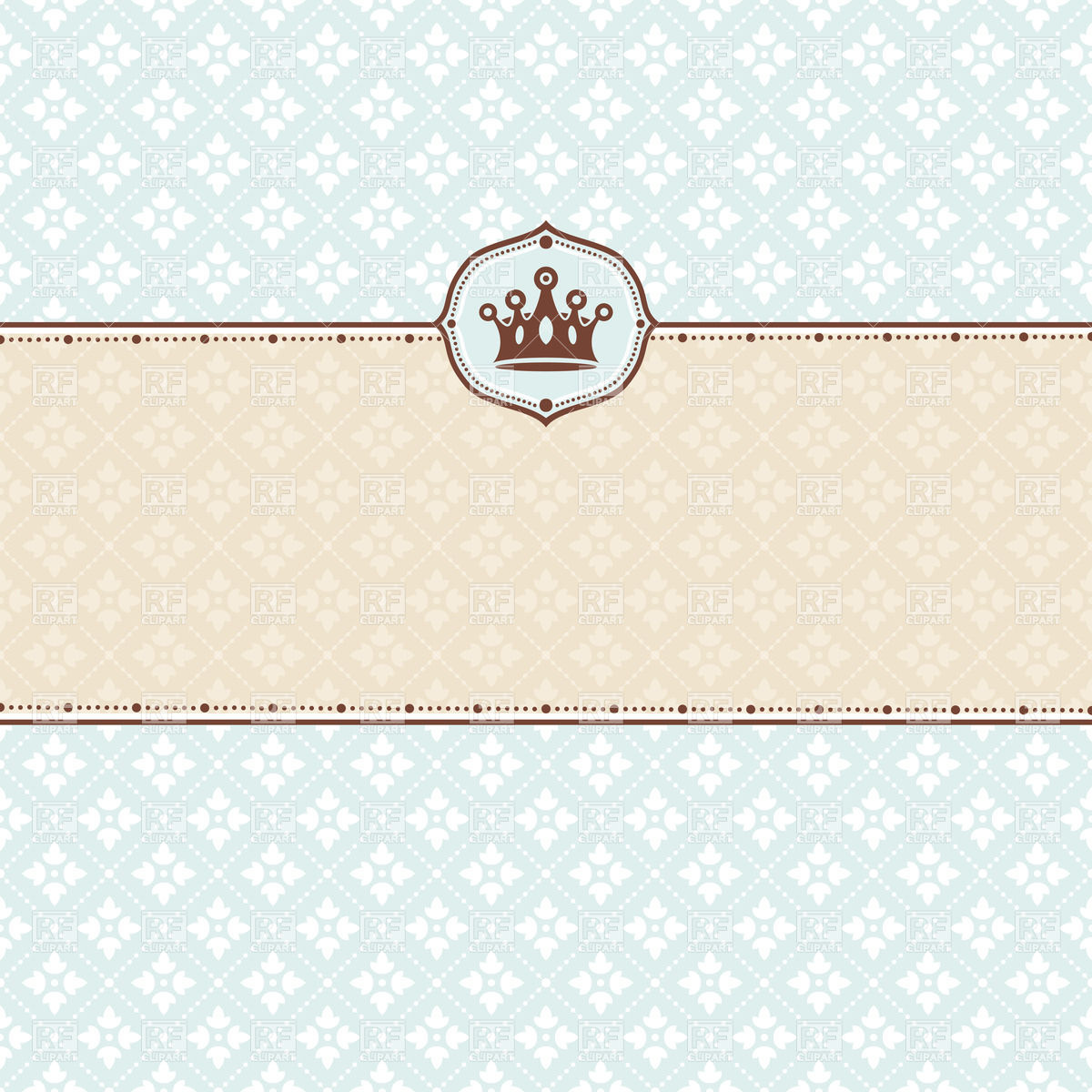 Borders And Frames Vintage Frame With Crown On Abstract Background In    