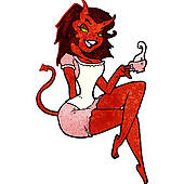 Cartoon Devil Woman   Clipart Graphic