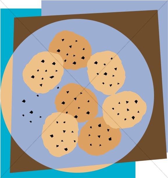 Chocolate Chip Cookie Plate   Church Food Clipart