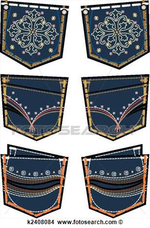 Clipart   Lady Fashion Jeans Back Pocket Design  Fotosearch   Search