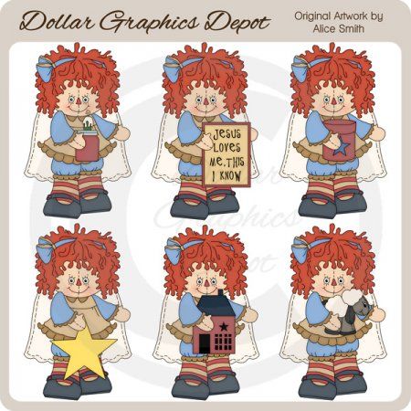 Country Annie Angels   Clip Art    Dgd Exclusive